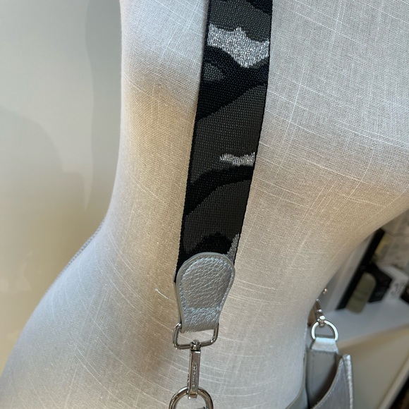 Ahdorned Bags Ahdorned Messenger Crossbody Silver Medium Size Euc